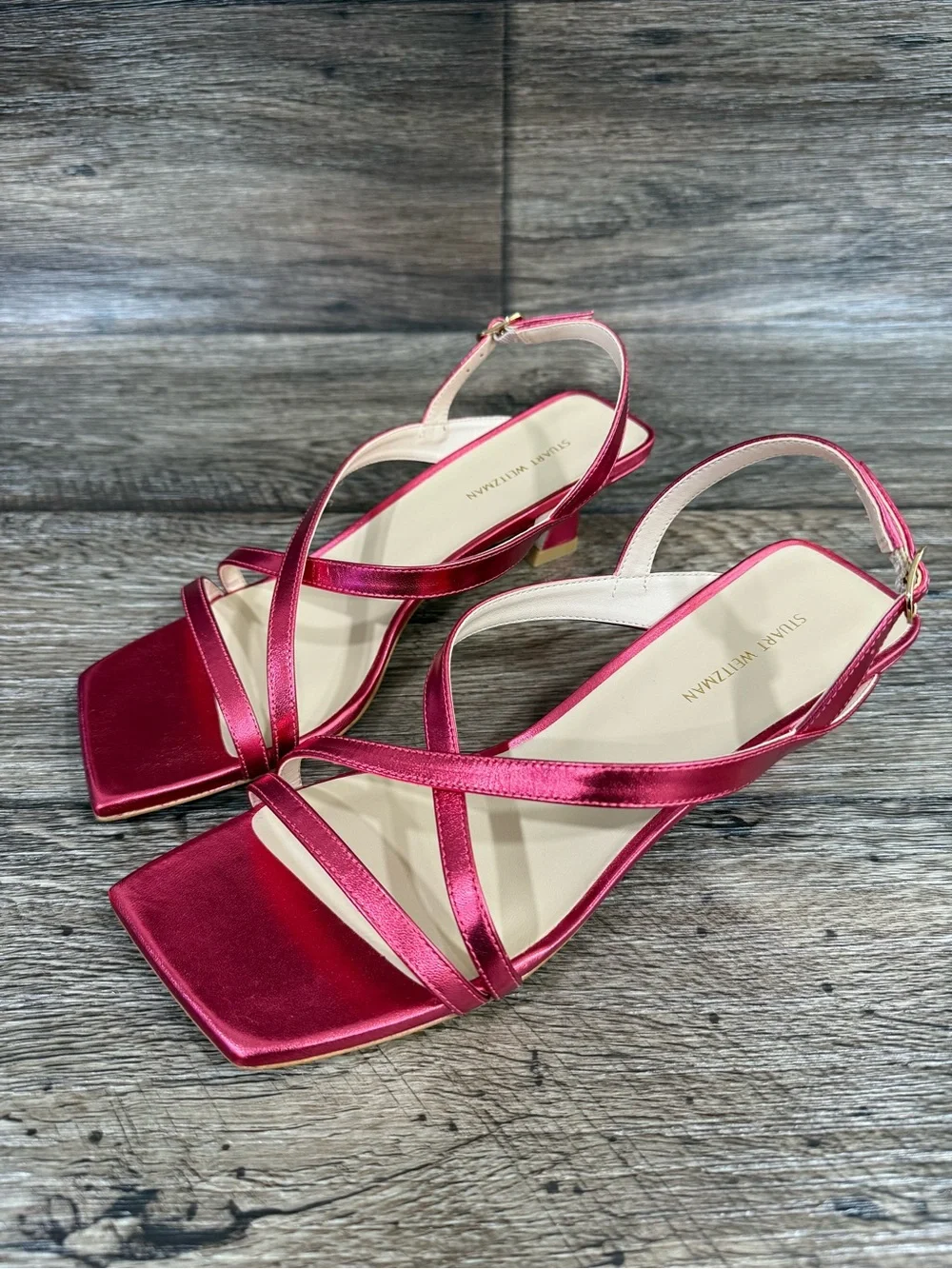 NEW Stuart Weitzman Oasis 50 Slingback Sandal Hot Pink Width:M Sz 6.5